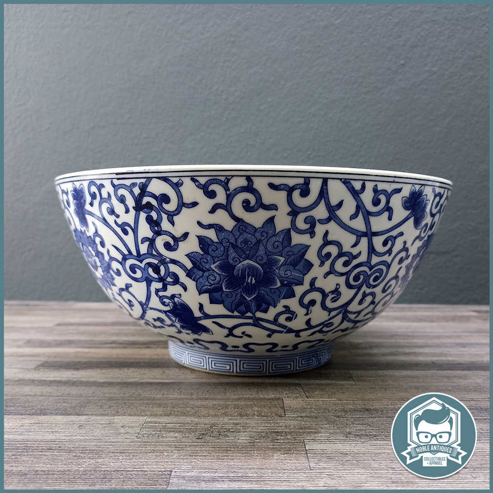 Oriental Blue and White Porcelain Fruit Bowl