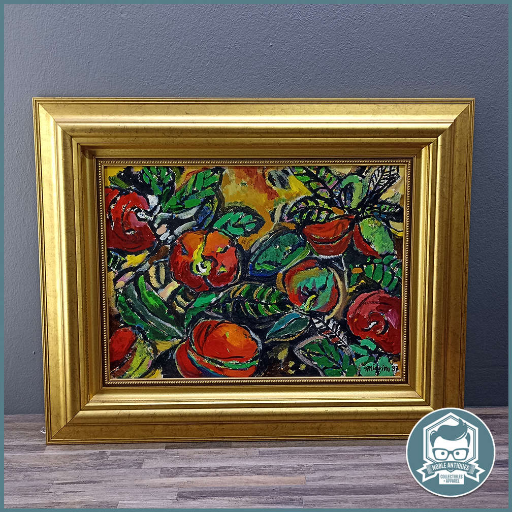 Large Framed Signed Original Michele Nigrini Oil on Board Still Life 800mm x 600mm