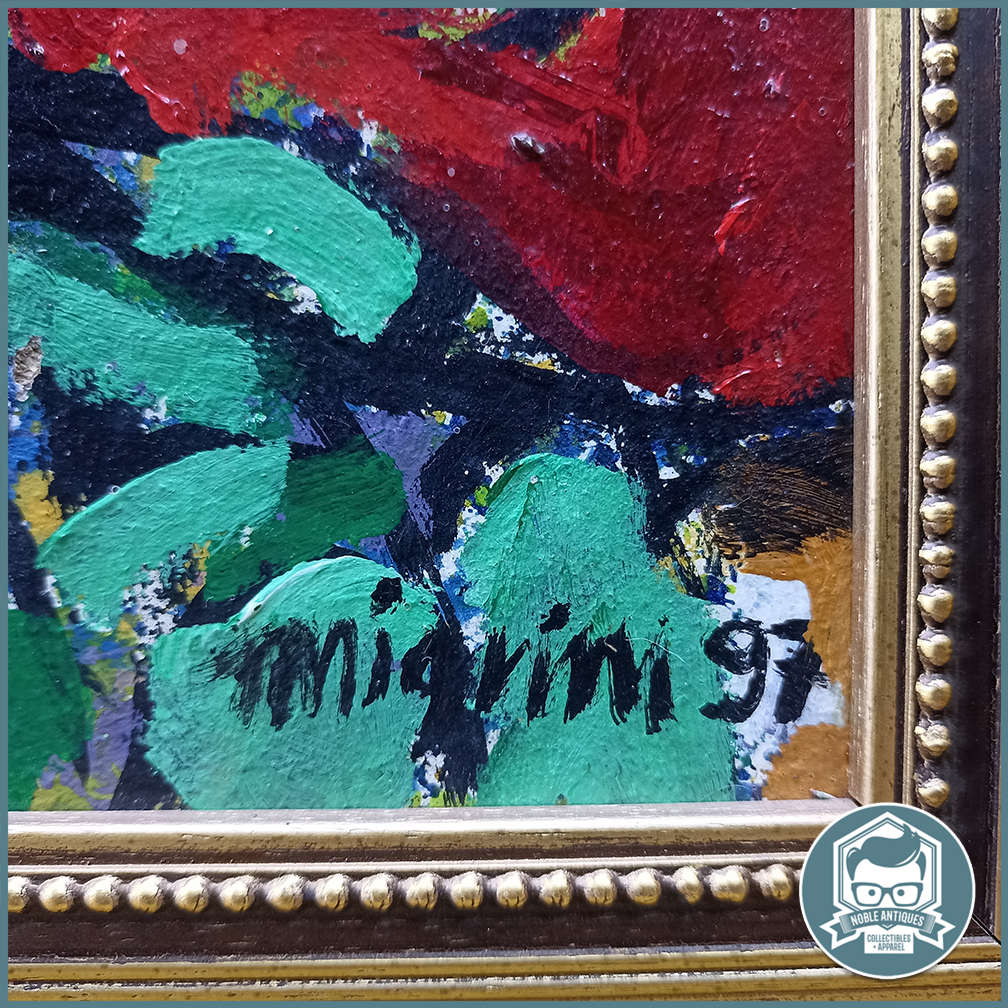 Large Framed Signed Original Michele Nigrini Oil on Board Still Life 800mm x 600mm