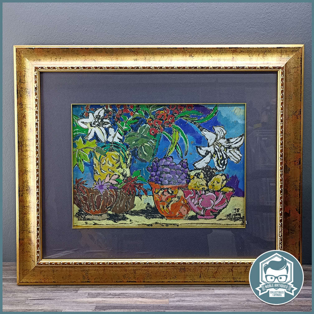 Large framed Signed Michele Nigrini mixed media on board still life!!! 900mm x 700mm