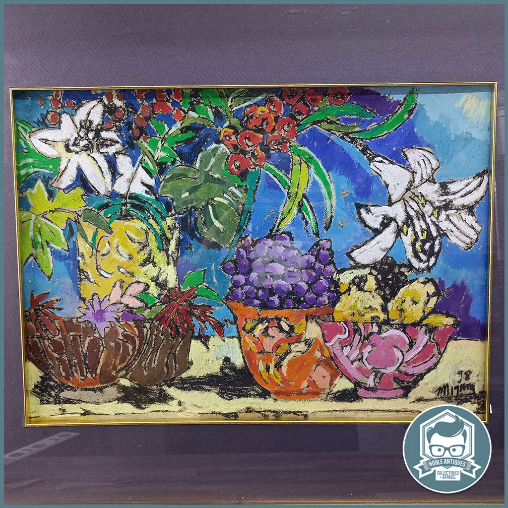 Large framed Signed Michele Nigrini mixed media on board still life!!! 900mm x 700mm