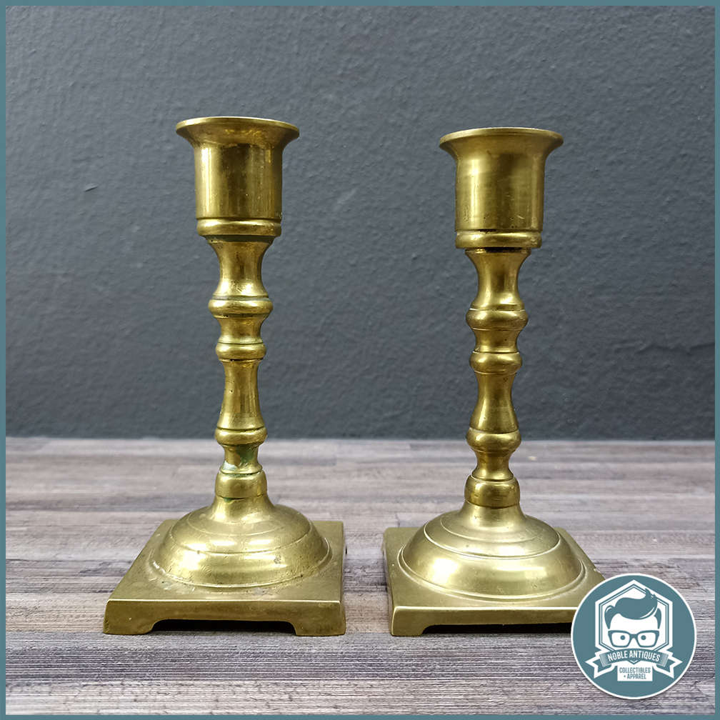 Vintage brass candlesticks (pair)