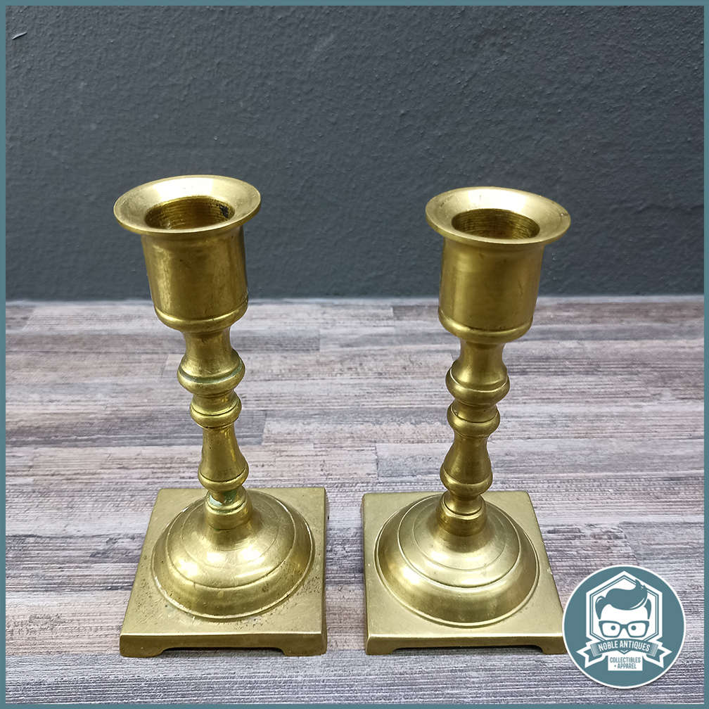 Vintage brass candlesticks (pair)