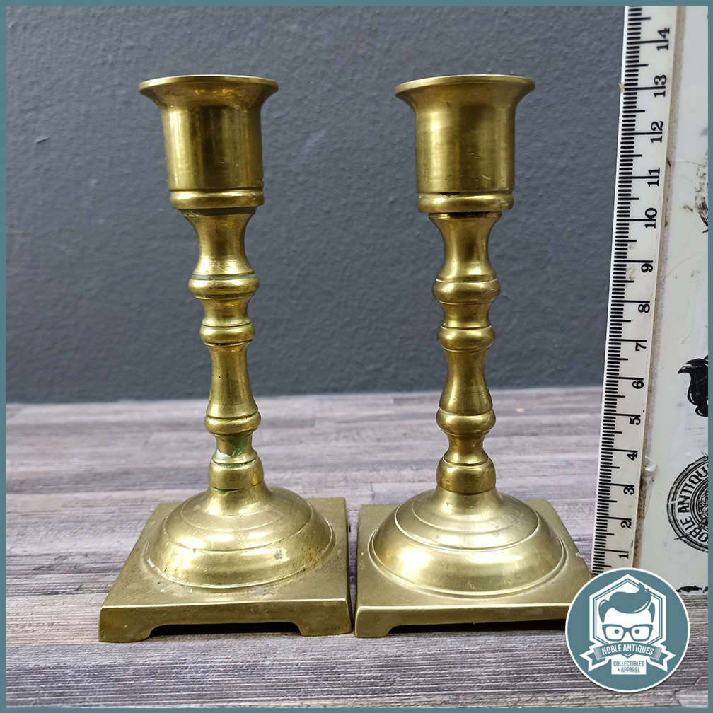 Vintage brass candlesticks (pair)