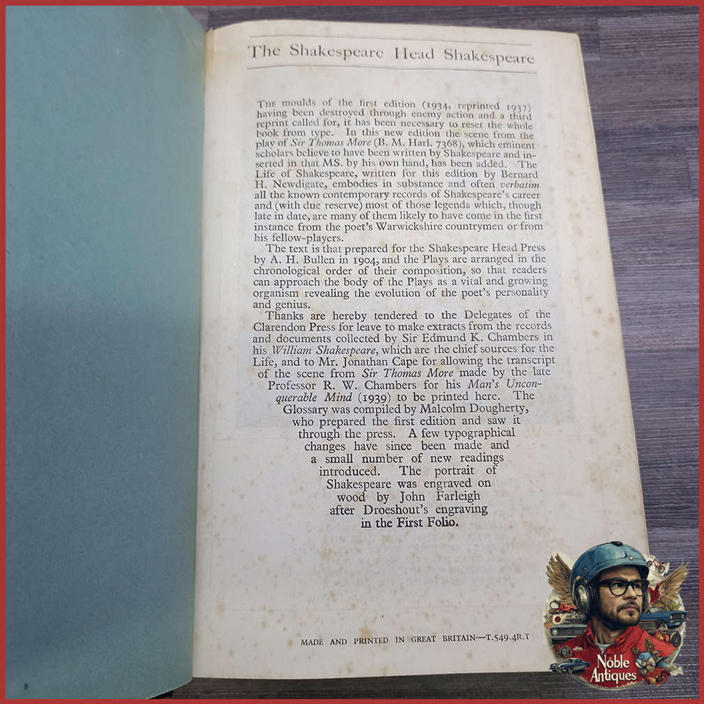 1947 The Works Of William Shakespeare Gathered Into One Volume