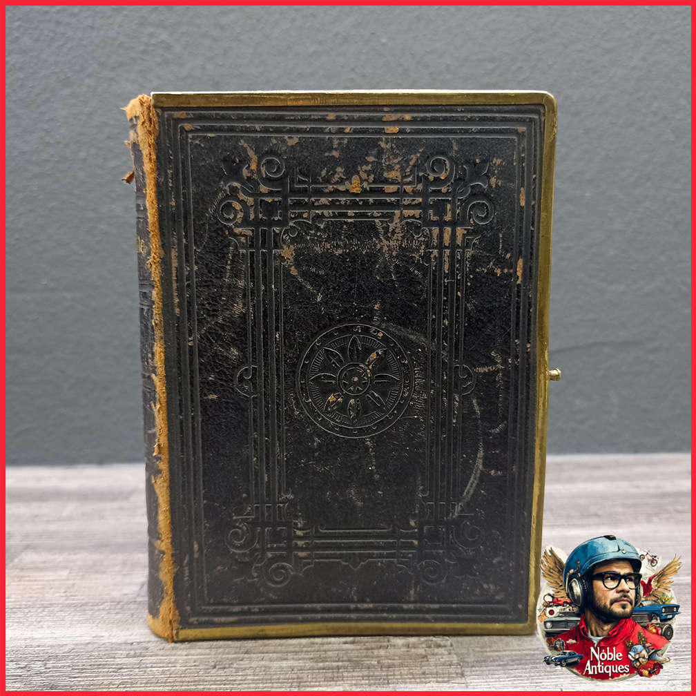 1890 Antique Oxford Church Bible with Brass Catch and Trim