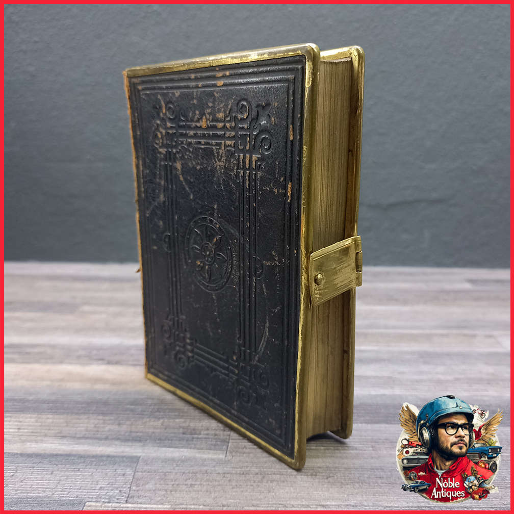 1890 Antique Oxford Church Bible with Brass Catch and Trim