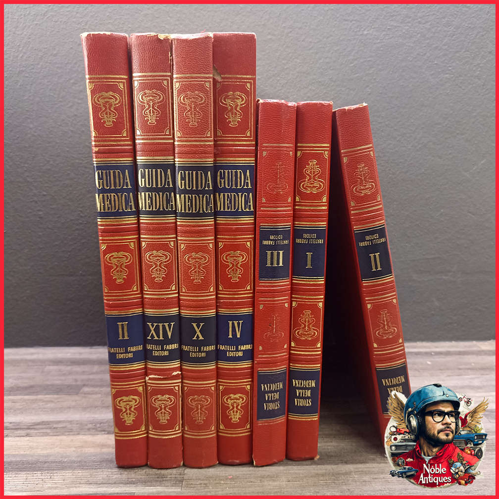 Vintage Foiled and Amazing Illustrated Italian Medical Encyclopedia Collection