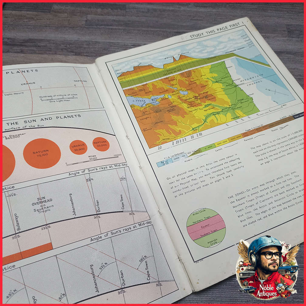 Vintage 1950's The Standardized South African Atlas