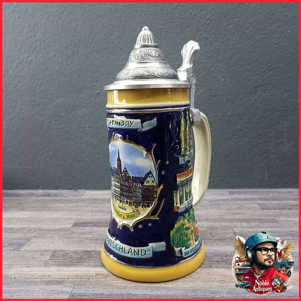 Highly Decorative Original German Beer Stein