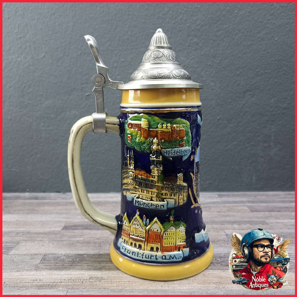 Highly Decorative Original German Beer Stein