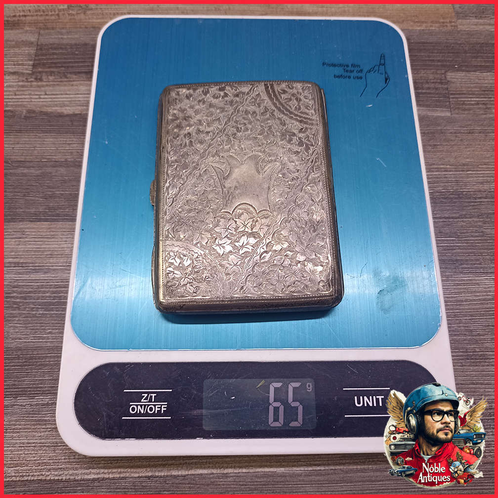 Antique Sterling Silver Aide Memoire case 65g