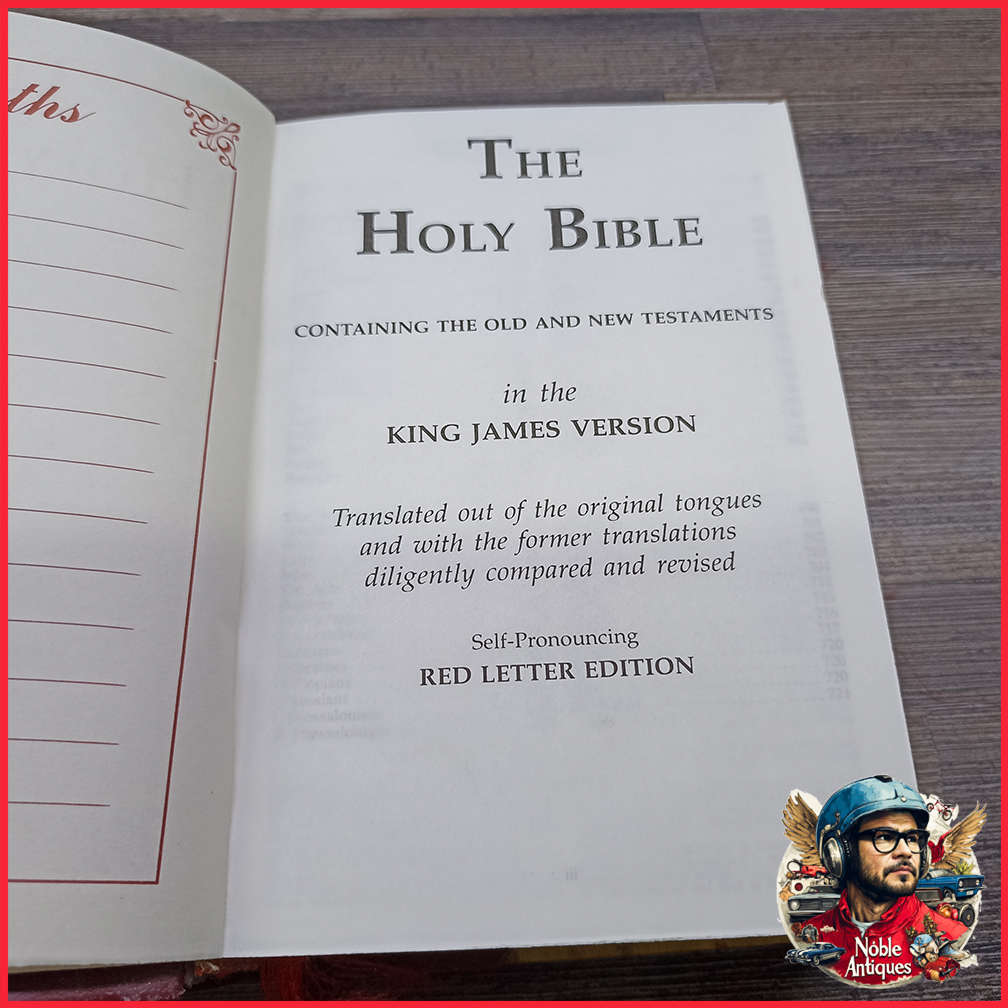 Original Holy Bible with Olive Wood Cover from Jerusalem