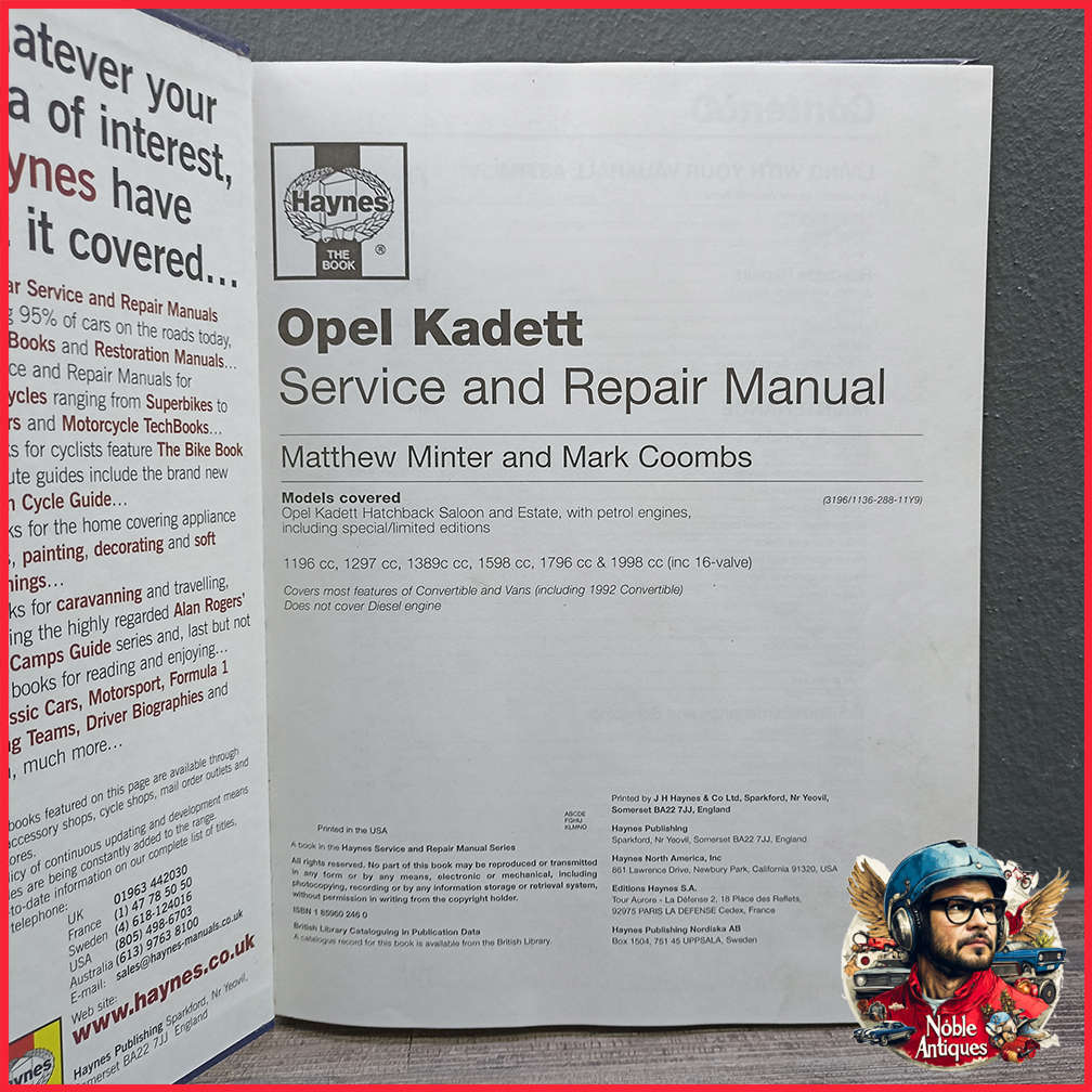 OPEL KADETT I Owners Workshop Manual