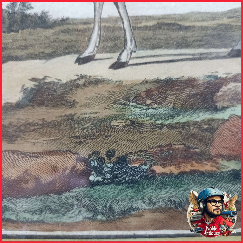 Framed Antique Colored Etch Le Camaahubale