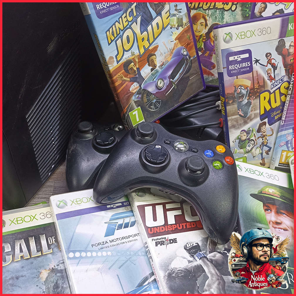 Large Working Microsoft Xbox 360 Kinect Console and Games Collection