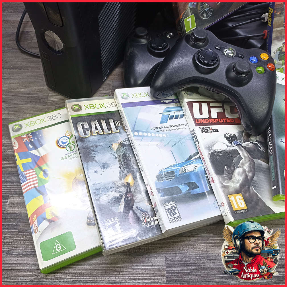 Large Working Microsoft Xbox 360 Kinect Console and Games Collection