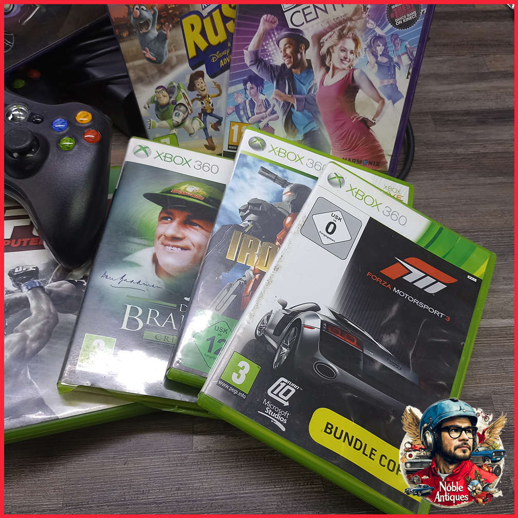 Large Working Microsoft Xbox 360 Kinect Console and Games Collection