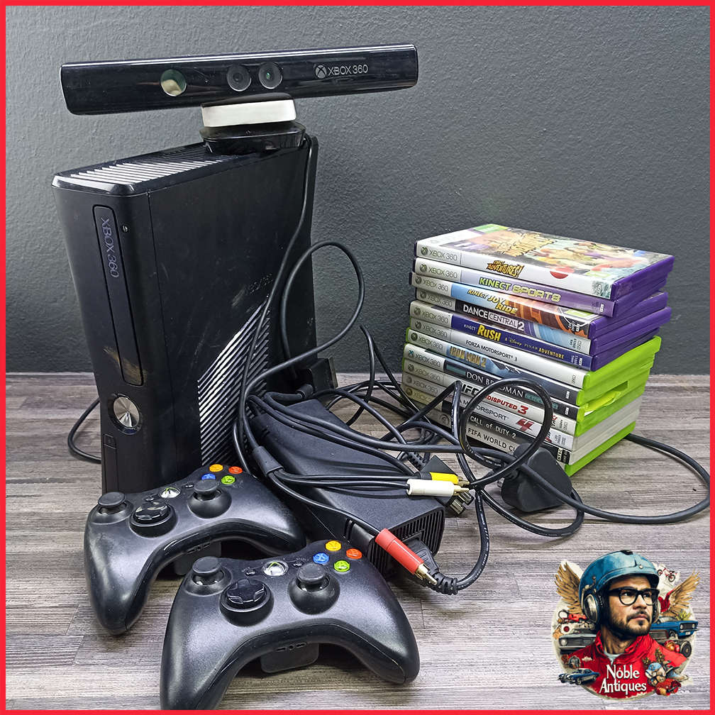 Large Working Microsoft Xbox 360 Kinect Console and Games Collection