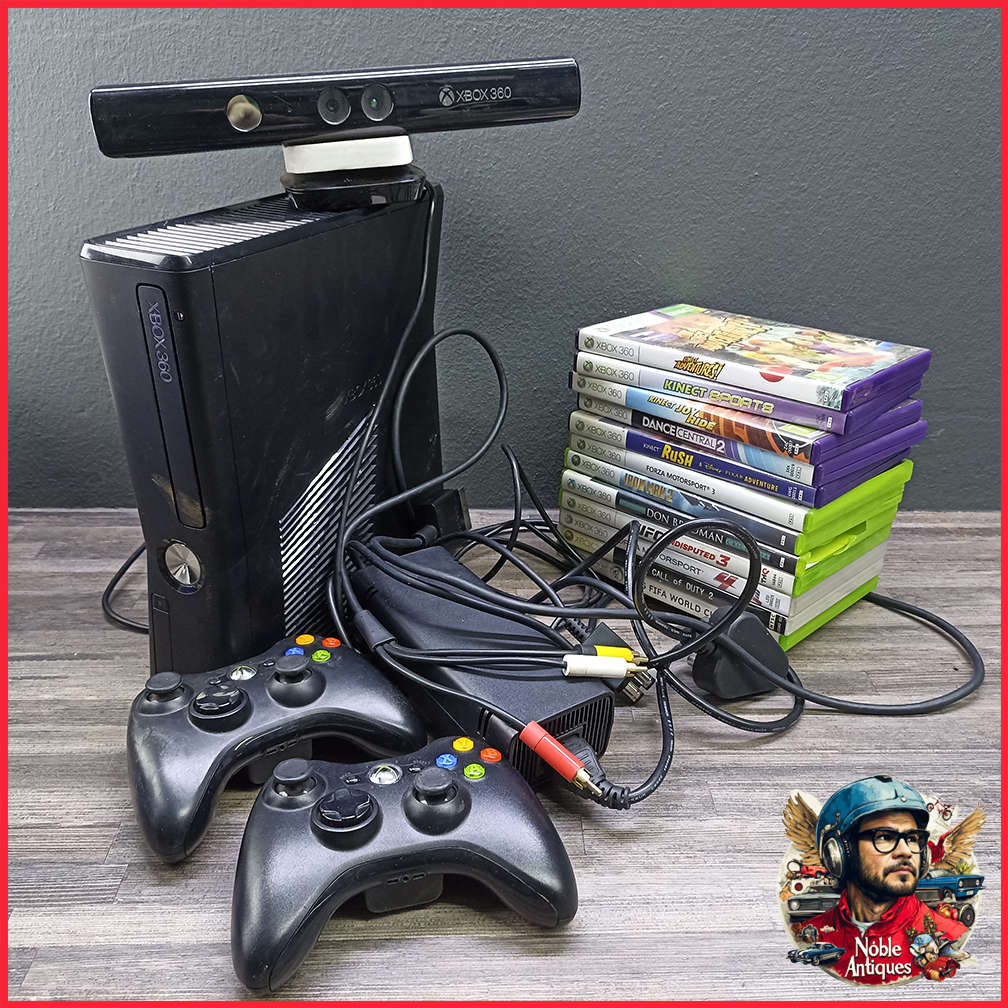 Large Working Microsoft Xbox 360 Kinect Console and Games Collection