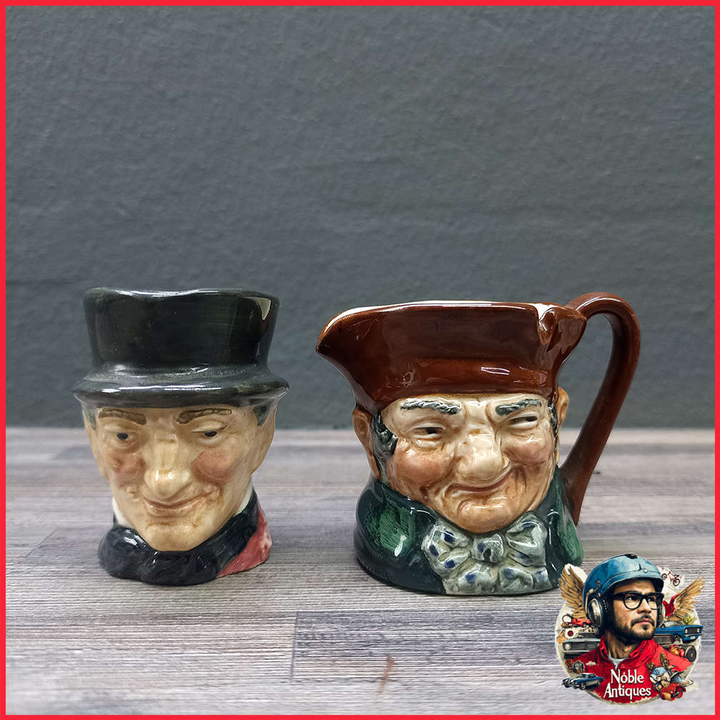 Original Royal Doulton Old Charley and John Peel  Small Toby Jugs