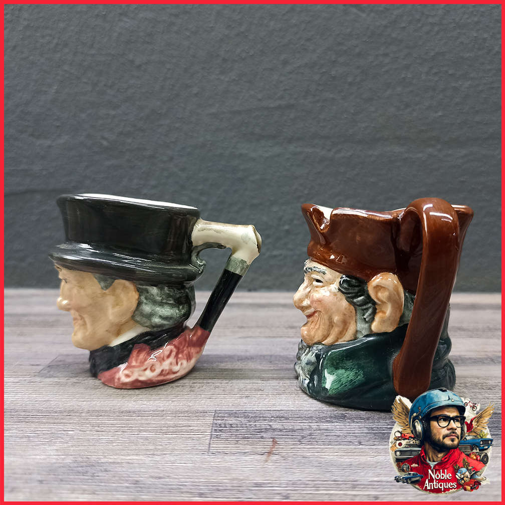 Original Royal Doulton Old Charley and John Peel  Small Toby Jugs