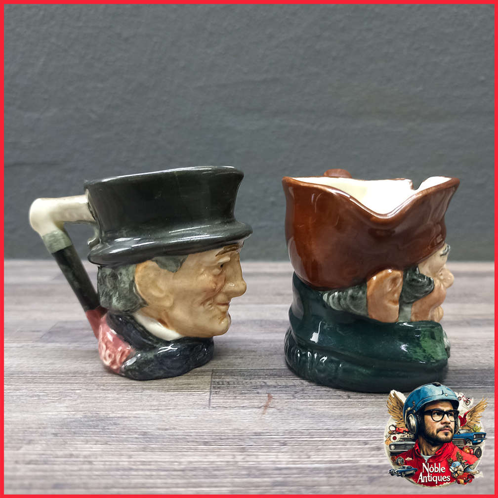Original Royal Doulton Old Charley and John Peel  Small Toby Jugs