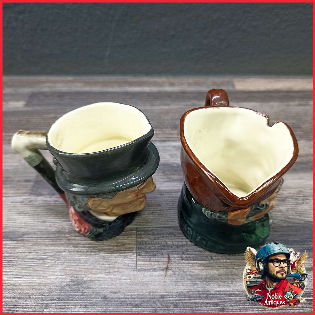 Original Royal Doulton Old Charley and John Peel  Small Toby Jugs