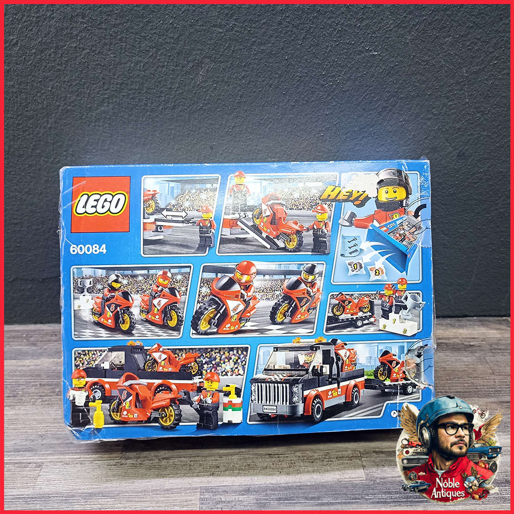 Original Boxed Complete LEGO CITY: Racing Bike Transporter (60084) With Extra Lego Dragster