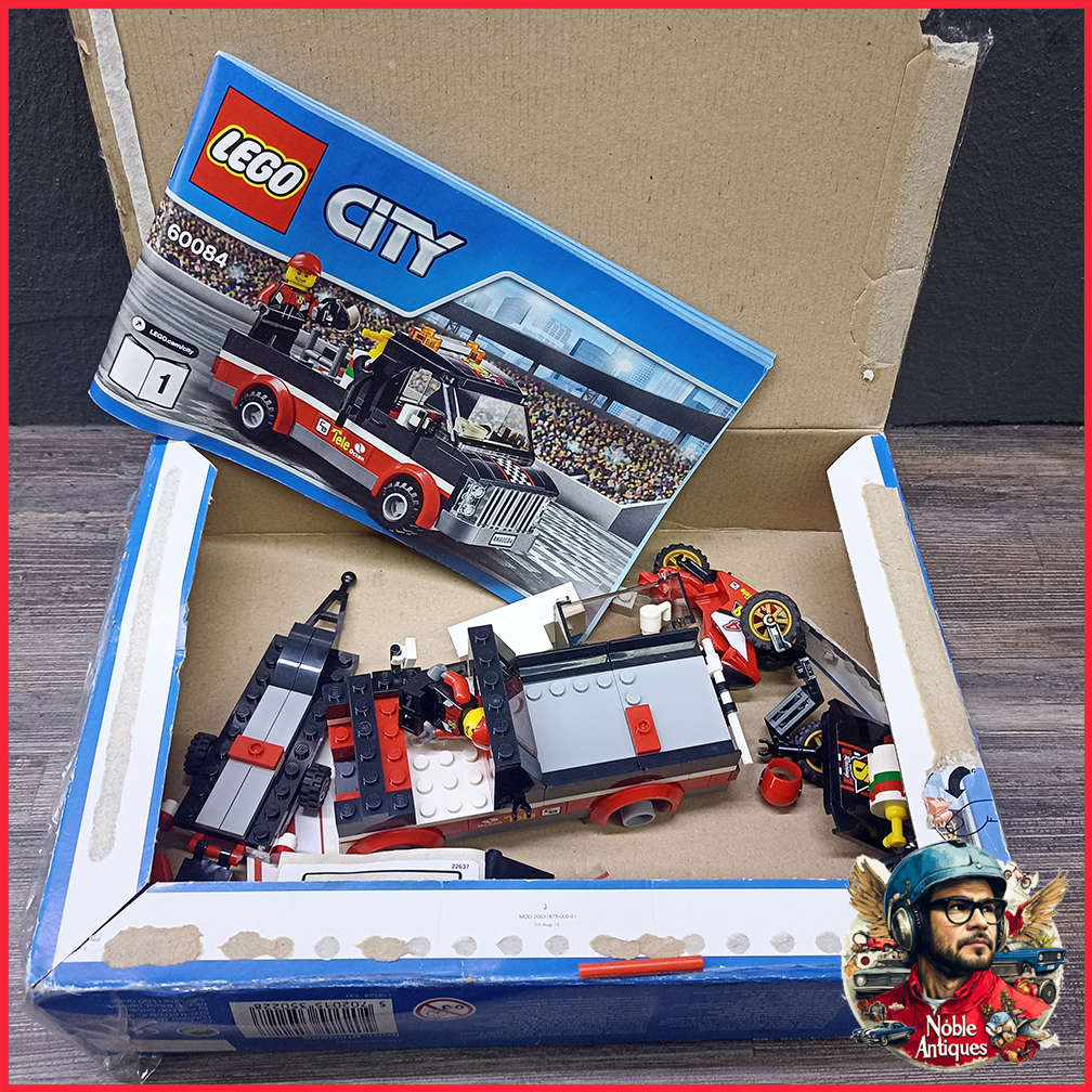 Original Boxed Complete LEGO CITY: Racing Bike Transporter (60084) With Extra Lego Dragster