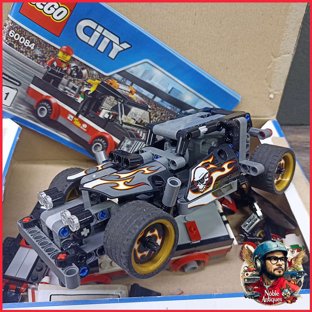 Original Boxed Complete LEGO CITY: Racing Bike Transporter (60084) With Extra Lego Dragster