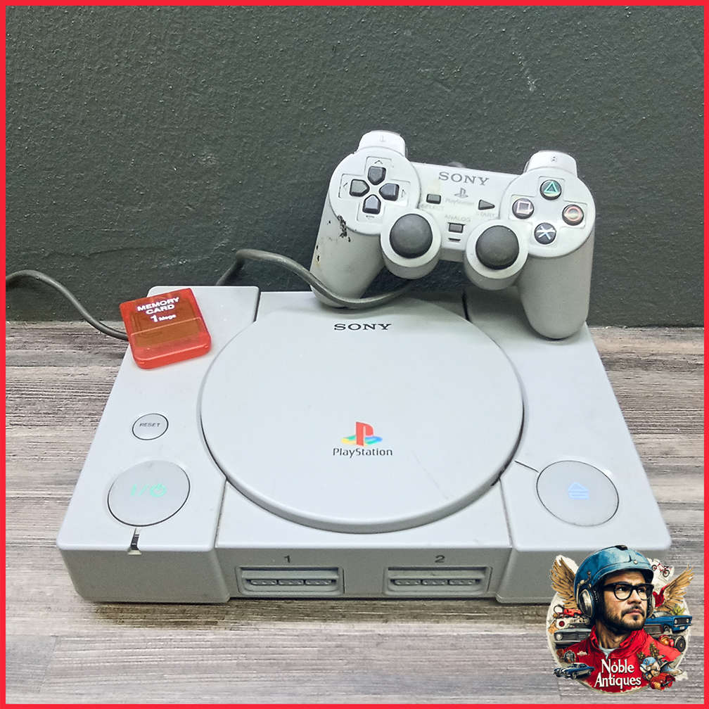 Original PlayStation 1 Controller and Memory Card, Not Tested, No Cables