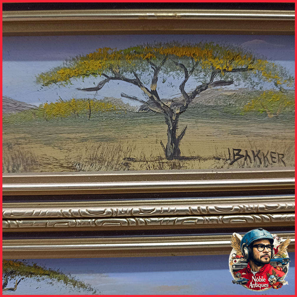 Three Mini Oil on Board SA Landscape Painting by J Bakker