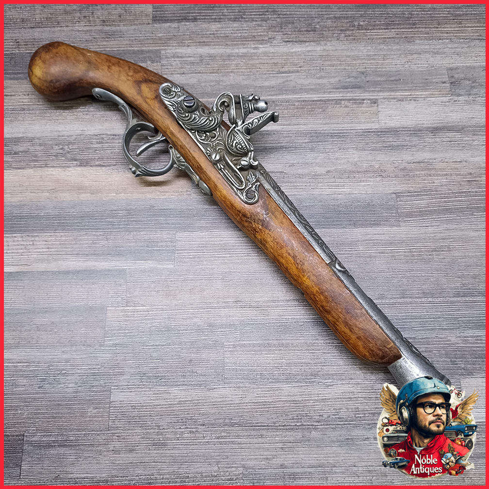 Flintlock Replica Gun with Ornate Antique Finish