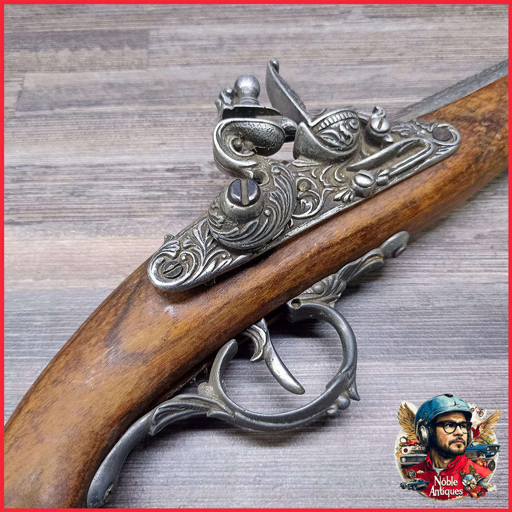 Flintlock Replica Gun with Ornate Antique Finish