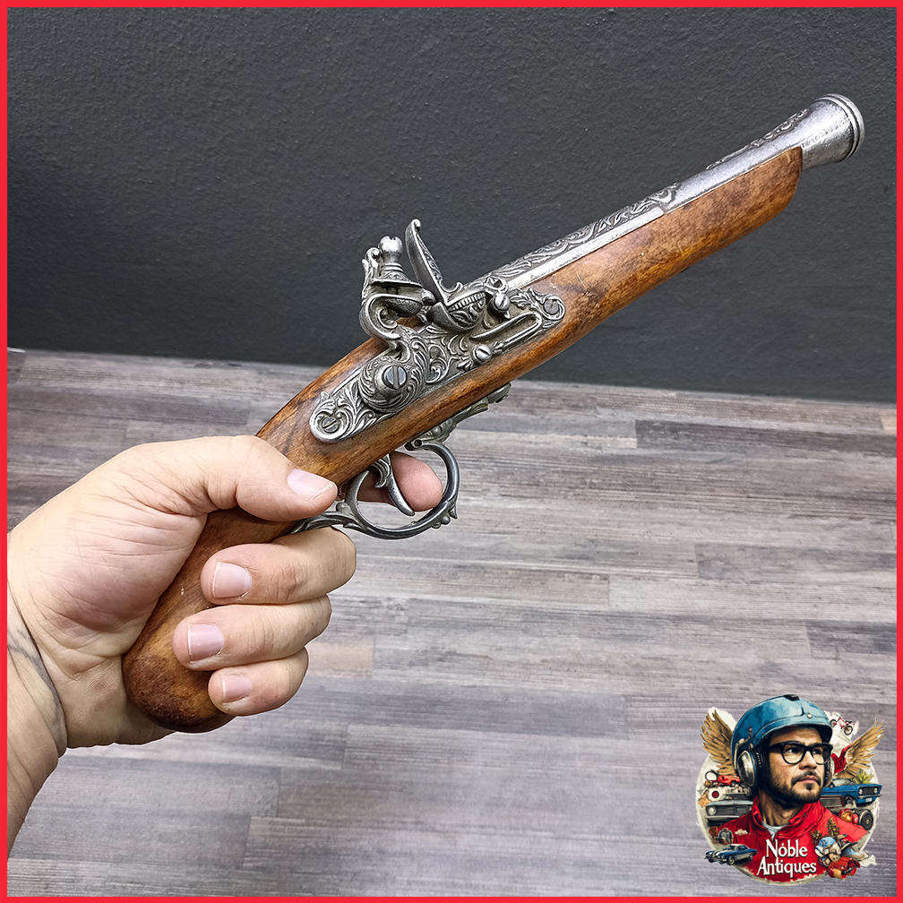 Flintlock Replica Gun with Ornate Antique Finish