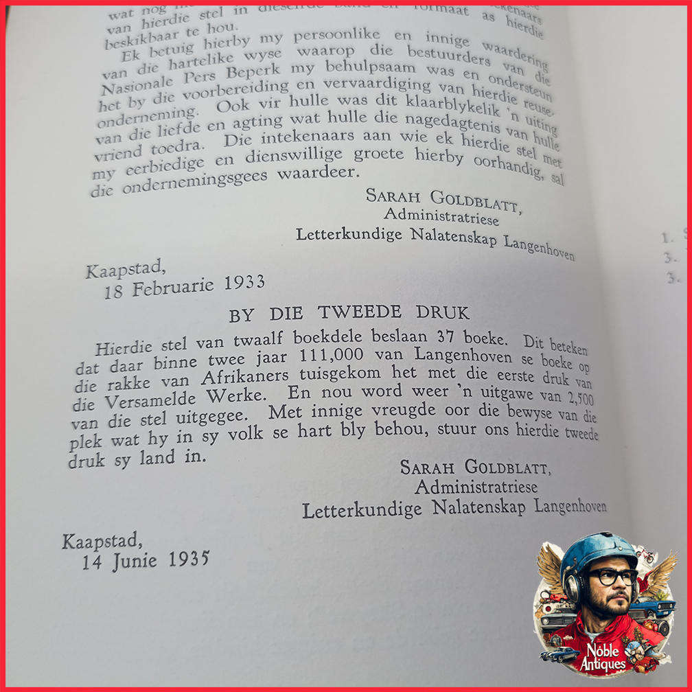 1935 Set of 12 Versamelde Werke van CJ Langenhoven