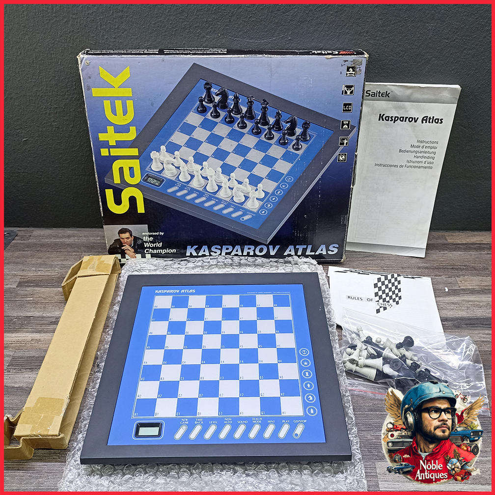 Vintage Boxed Saitek Kasparov Atlas chess computer Saitek 2000 Complete