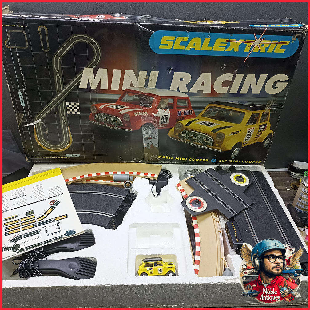 LARGE Boxed 1980s Mini Cooper Boxed Scalextric Slot Cars Only One Car