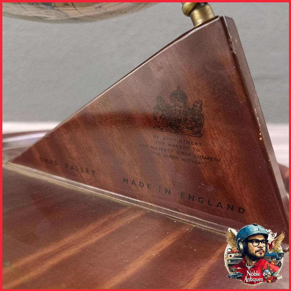 Vintage Chad Valley 1950's Tin World Globe and Tin 1960s Moon Globe