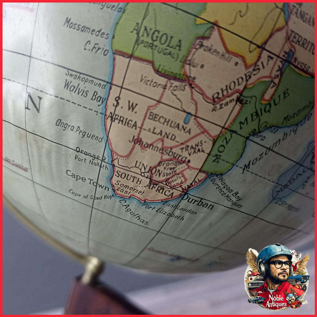 Vintage Chad Valley 1950's Tin World Globe and Tin 1960s Moon Globe