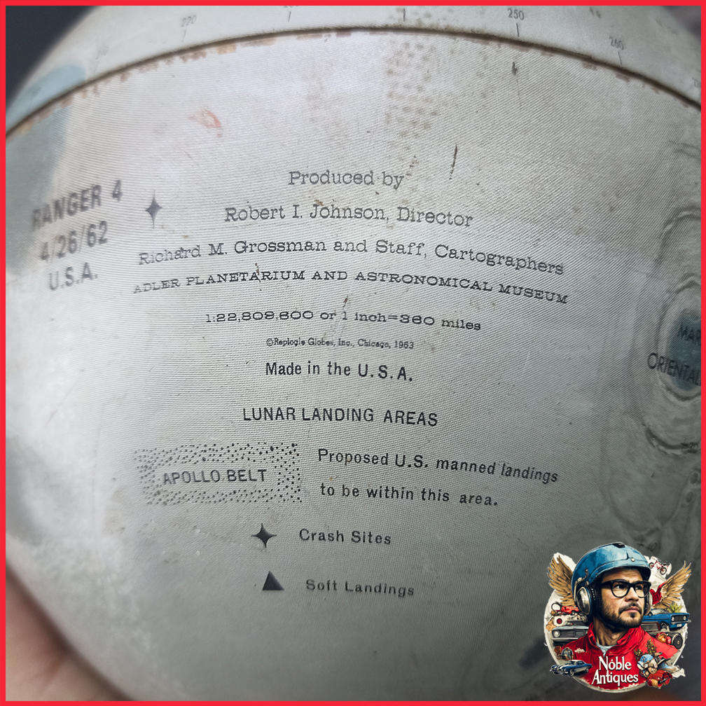 Vintage Chad Valley 1950's Tin World Globe and Tin 1960s Moon Globe