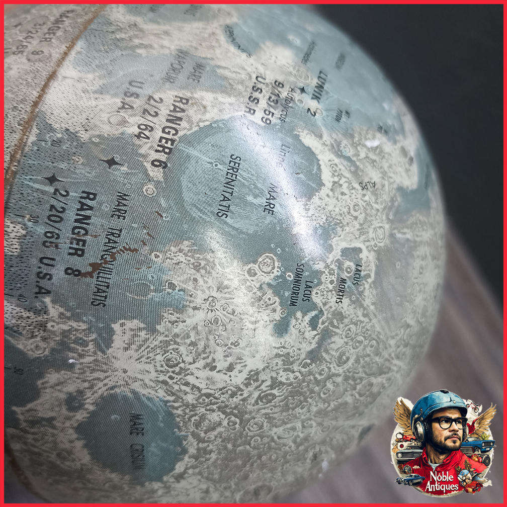 Vintage Chad Valley 1950's Tin World Globe and Tin 1960s Moon Globe