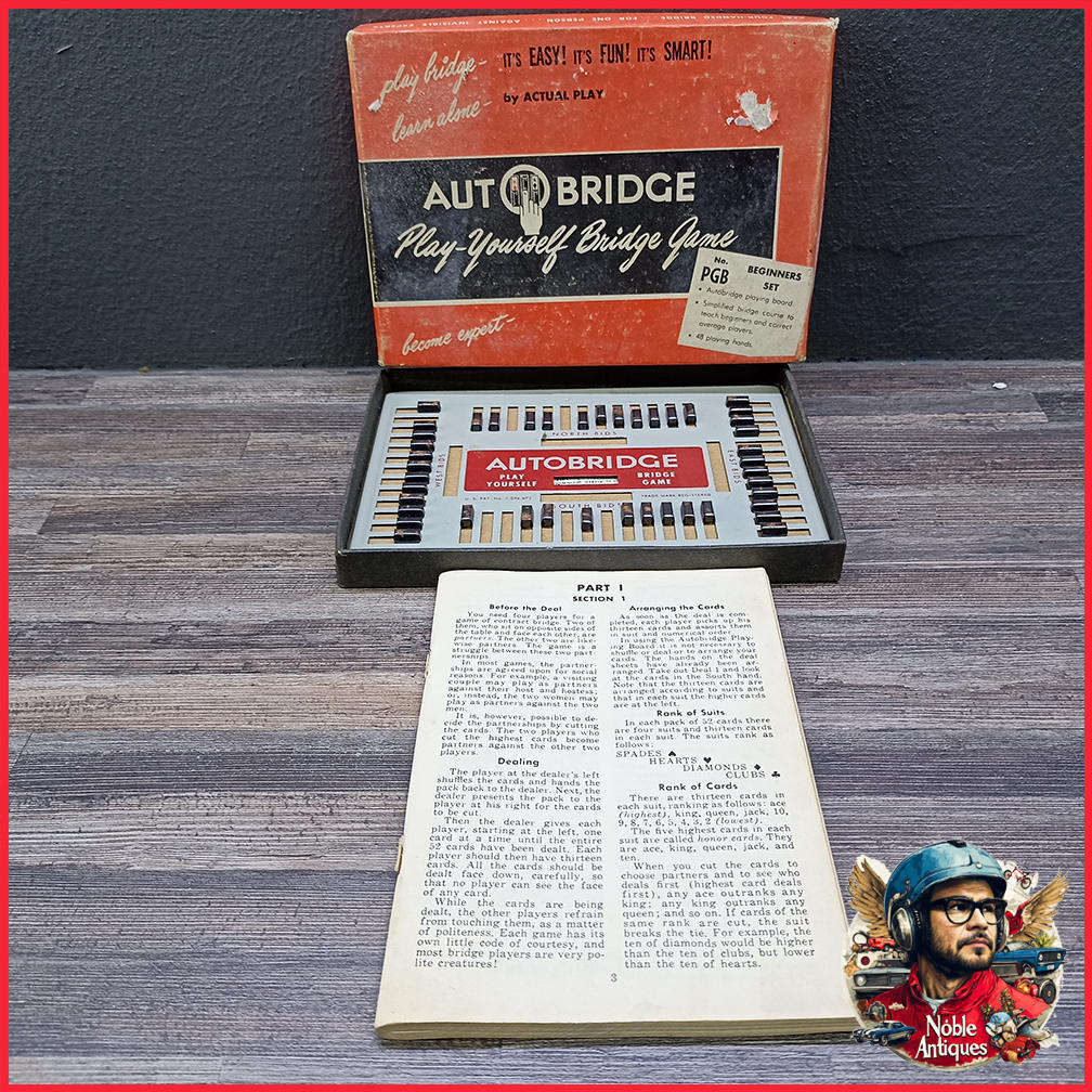 Original Boxed Vintage 1959 AUTO BRIDGE (Play Yourself Bridge Game)