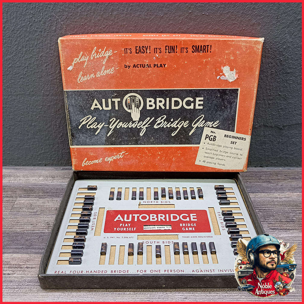 Original Boxed Vintage 1959 AUTO BRIDGE (Play Yourself Bridge Game)