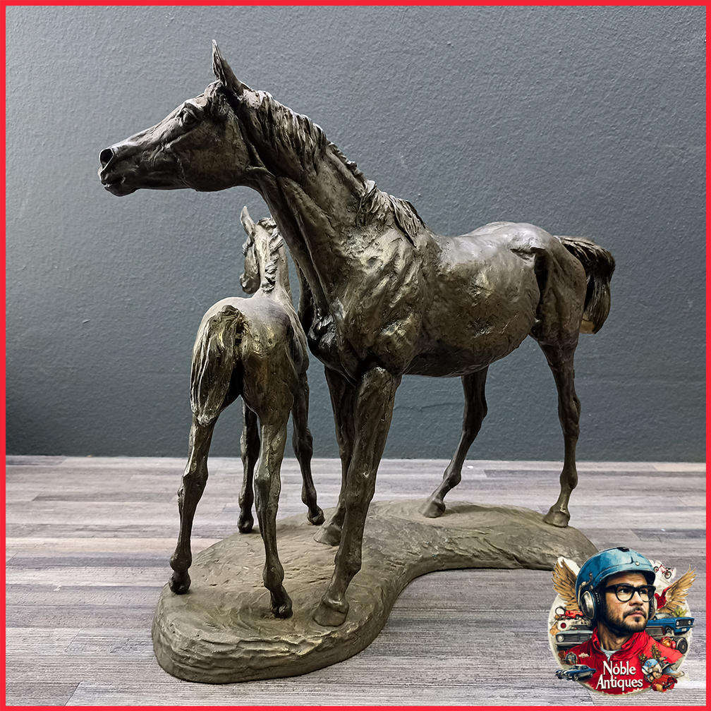 AMY OXENBOULD - Race Horse and Foal Signed & Numbered 171/350 Patinated Bronze