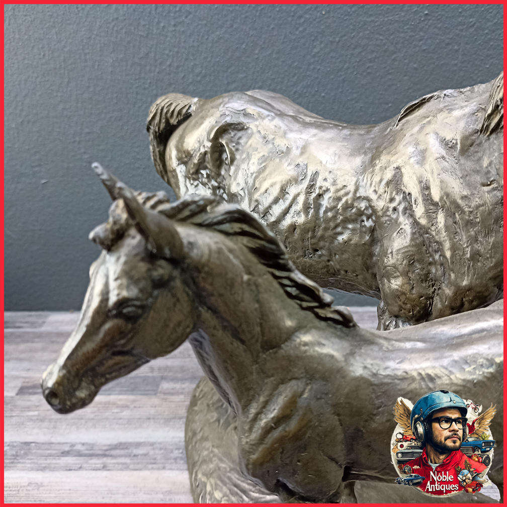 AMY OXENBOULD - Race Horse and Foal Signed & Numbered 171/350 Patinated Bronze