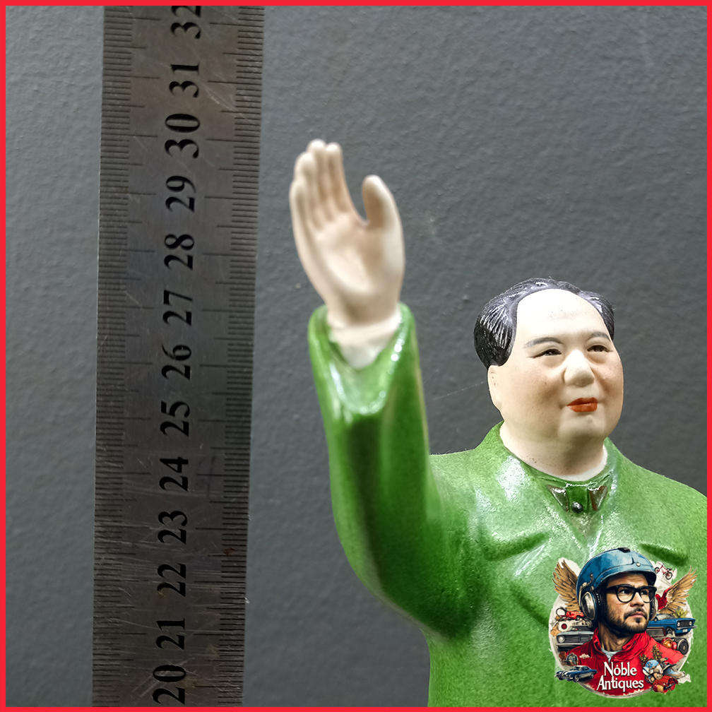 A Genuine Period 1960's Chairman Mao 30cm Glazed Porcelain Sculpture