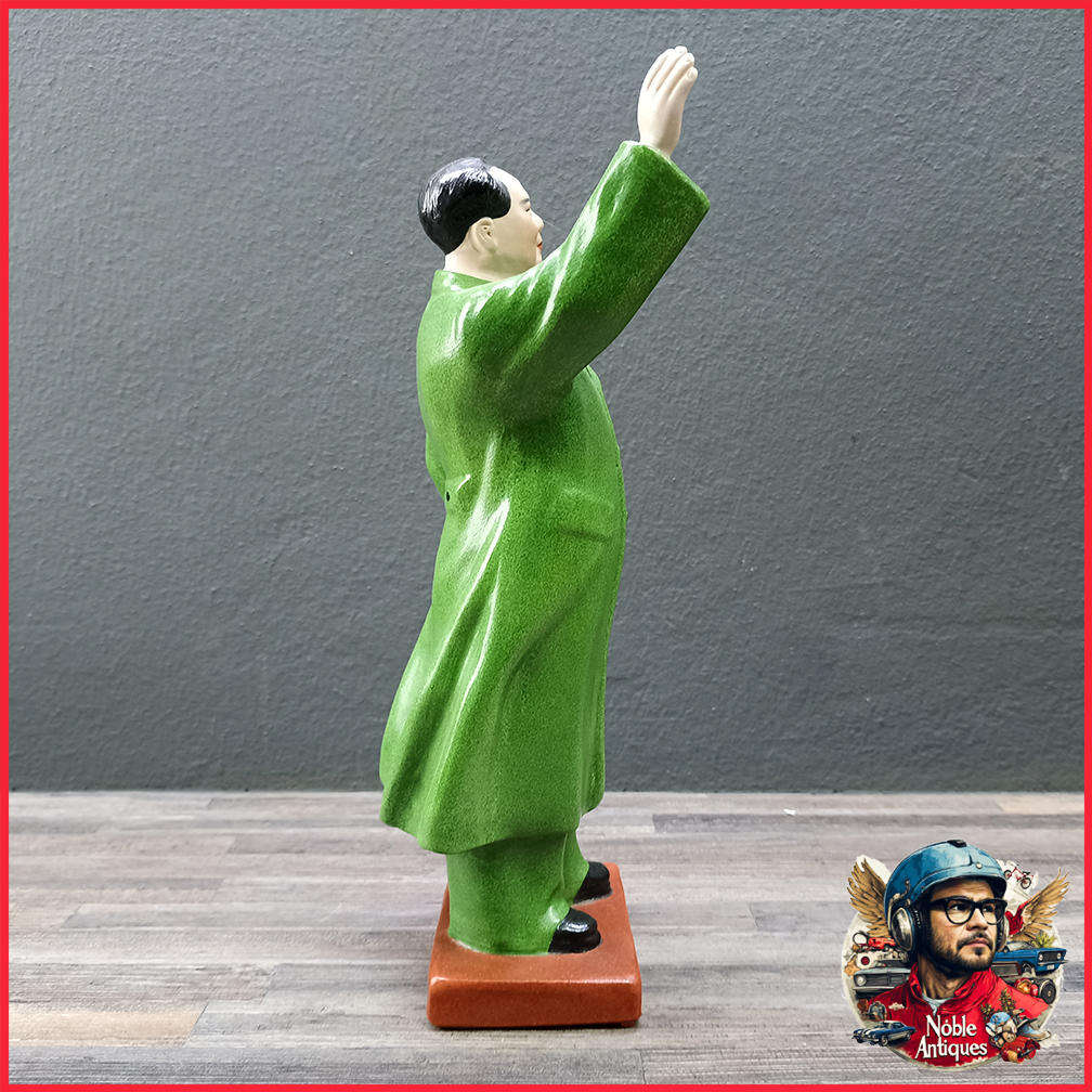 A Genuine Period 1960's Chairman Mao 30cm Glazed Porcelain Sculpture