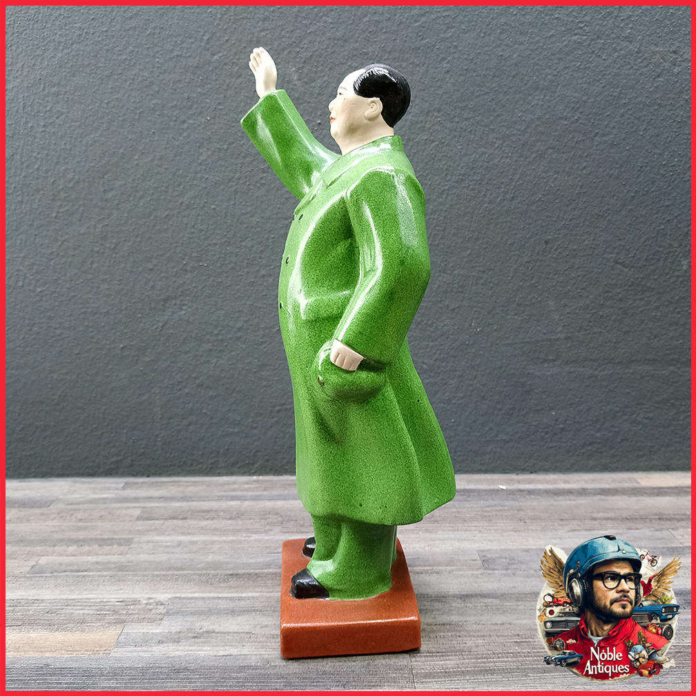 A Genuine Period 1960's Chairman Mao 30cm Glazed Porcelain Sculpture